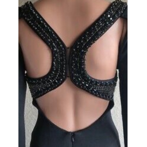 NWOT ASOS Design Petite BodyCon Embellished Open Back Dress - Picture 4 of 10